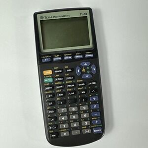 Texas Instruments TI-83 Graphing Calculator Black Tested No Cover No Batteries